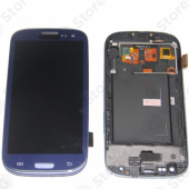 Дисплей Samsung I9300 S3 в сборе с тачскрином и рамкой Синий