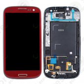 Дисплей Samsung I9300 S3 в сборе с тачскрином и рамкой Красный