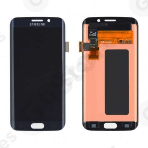 Дисплей Samsung G925F S6 Edge в сборе с тачскрином и рамкой Синий