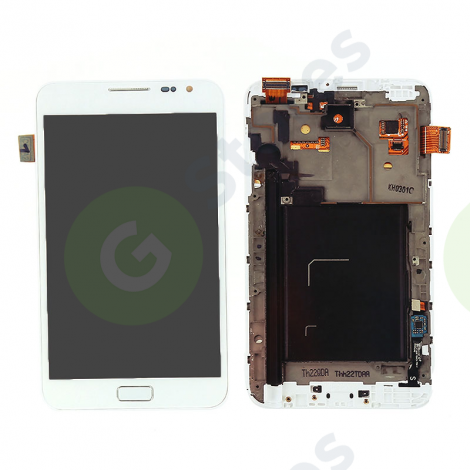 Дисплей Samsung N7000 в сборе с тачскрином и рамкой Белый Original
