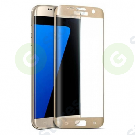 Защитное стекло "С рамкой" Samsung G925F (S6 Edge) Золото